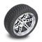 Golf Cart 14'' Machined/Black Aluminum 6 Spokes Rims and 225/30-14 Street Tires Combo