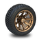 Golf Cart 12 Inch Bronze Aluminum Wheels and 215/35-12 Low Profile DOT Tyres Assembly 4x4 Bolt Pattern