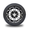 12 Inches Machiend/Black Golf Cart Wheels And 215/35-12 DOT Street Tires Combo 4 Ply