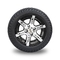 215/35-12 Low Profile DOT Tire and 12&quot; Machined Black Golf Cart Aluminum Wheel Assembly (101.6 PCD 4*4 Bolt 18'' Tall)