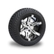 215/35-12 Low Profile DOT Tire and 12&quot; Machined Black Golf Cart Aluminum Wheel Assembly (101.6 PCD 4*4 Bolt 18'' Tall)