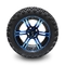 Golf Cart 14 Inch Blue/Glossy Black Wheels And 22 Inch Tall Off-Road Tires 4 PLY with DOT Approved