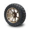 14 Inch Golf Cart Bronze Wheel and 22x10-14 Off-Road Tire with Lug Nuts and Center Caps