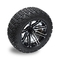 olf Cart 14'' Machined Black Wheel and 22*10-14 All Terrain Tyre Including Lug Nuts and Center Caps