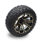 Golf Cart 14'' Gold/Glossy Black Rims And 22*10-14 DOT Off-Road Tire Lift Required