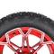 Golf Cart 14 Inch Machined/Red Wheels and 22 Inch DOT Tires Combo