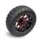 Golf Cart 14 Inch Red/Glossy Black Wheels And 22 Inch Tires Combo