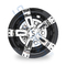 Universal 10 Inch Golf Cart Black &amp; Chrome Wheel Covers Hub Caps with S Logo - Set of 4