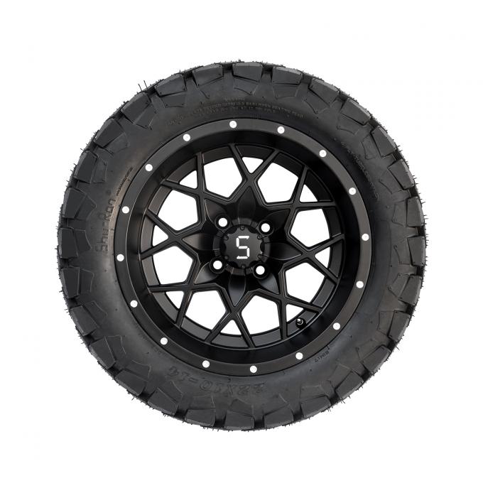 Matte Black 14'' Golf Cart Wheel Tire Combo 22x1014 Lifted All Terrain