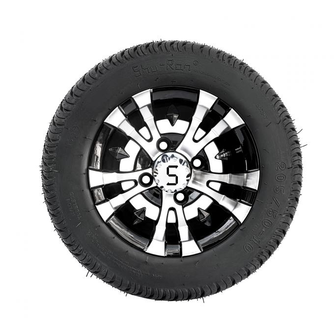10 Inch Golf Cart Wheel And 205/5010 DOT Street Tire Combo 25 Offset