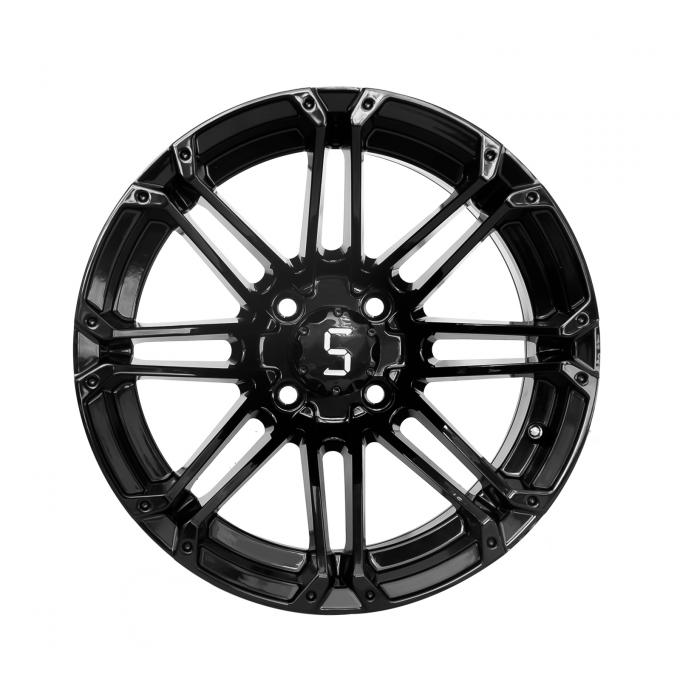 12x7 Golf Cart Rims Gloss Black Aluminum Alloy Rim 4x4 Bolt Pattern 101