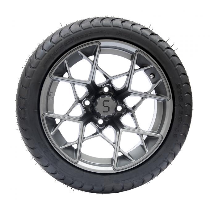 Gunmetal Finish 14 Inch Golf Cart Wheels And Tires 225/3014 101.6 PCD