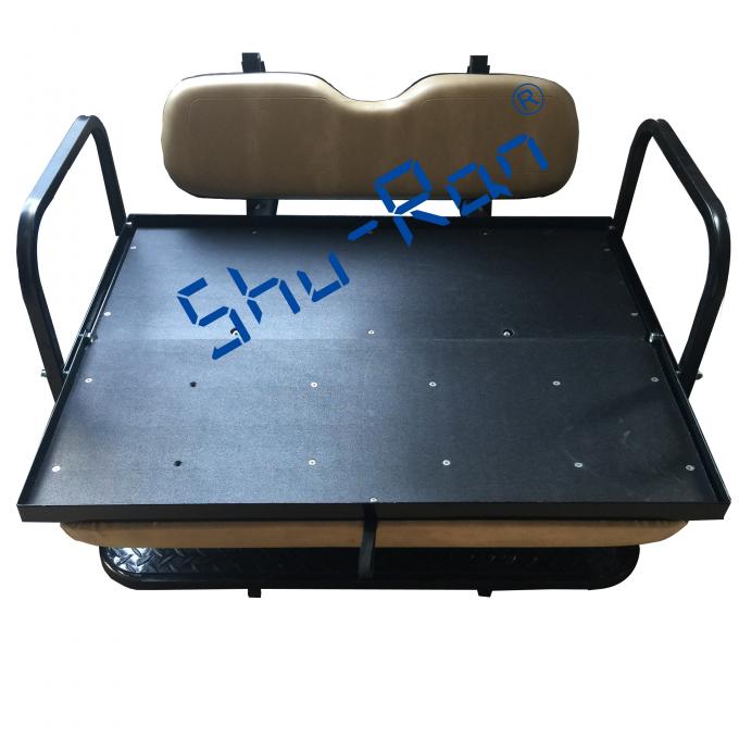 EZGO TXT Golf Cart Rear Flip Folding Back Seat Kit Factory Tan Cushions