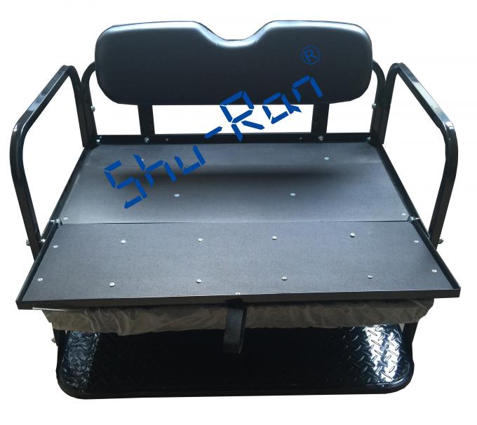 EZGO RXV Golf Cart Flip Folding Rear Back Seat Kit - Black Cushions 0